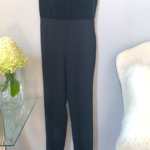 White House Black Market Black Velvet Jumpsuit - Picture 3 of 10